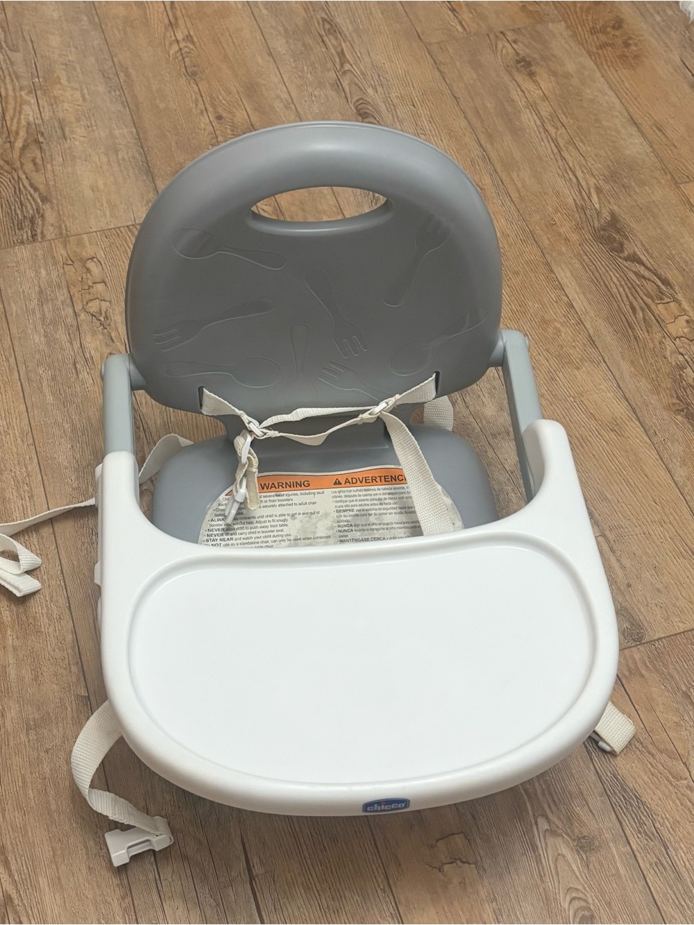 Chicco Portable Booster Seat with Tray - Gray and White